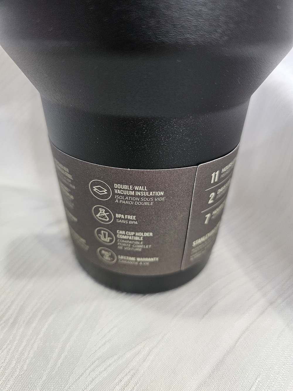 Stanley Black Travel Mug with Iridescent Purple Logo NEW - Picture 6 of 8